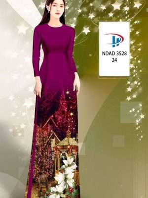 Vải Áo Dài Phong Cảnh Giáng Sinh AD NDAD3528 27